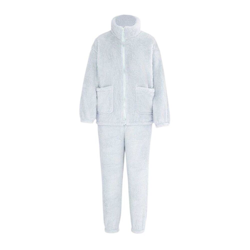 Miso Womens/Ladies Sherpa Fleece Loungewear Set / Blue